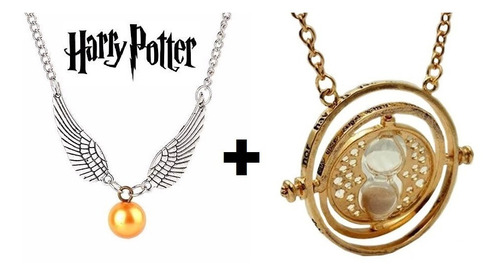 Colar Pomo De Ouro + Colar Vira Tempo Hermione Harry Potter