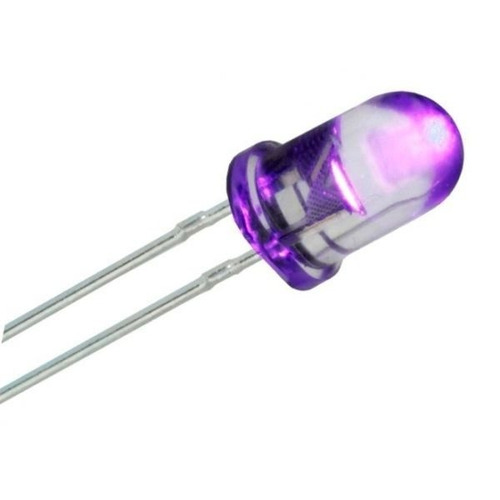 Led Uv 5mm Ultra Violeta -  390-395nm - Púrpura X 10u