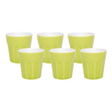 Set X6 Vaso De Café 90 Ml Cerámica Verde Lemon Oxford