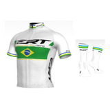 Camisa De Ciclismo Ert New Elite Campeão Brasileiro + Meia 