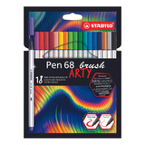 Caneta Hidrográfica Stabilo Pen 68 Brush Arty 18 Cores