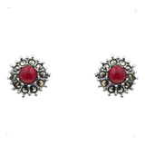 Aretes Flor Coral Marquesita Plata 925 Envio Gratis