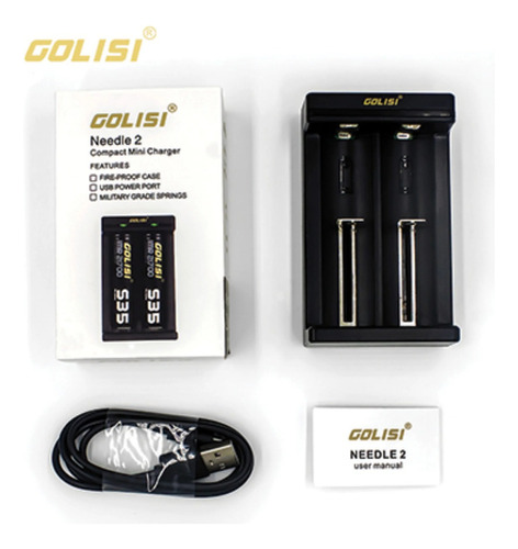 Golisi Needle 2 Cargador Baterias 2 Puertos Aa 18650 20700