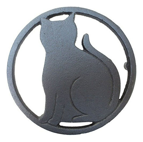 Trivet De Hierro Fundido Gato Negro