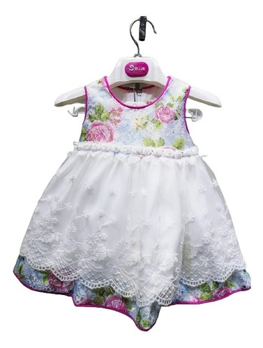 Vestido De Bebe Con Calzita Cumpleaño   Eventos 0-12meses