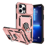 Funda Goton Armor Para iPhone 13 Pro Max-dorado Rosado