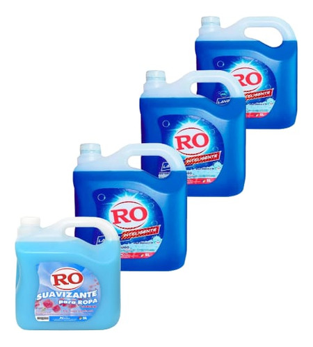 Pack X3 Detergente+1 Suavizante Ro X5 Litros Cada Uno