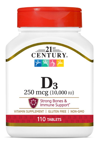 21st Century D3, 10.000 Ui, Comprimidos, 110 Cápsulas
