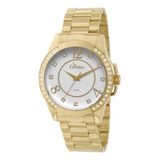 Relógio Condor Analógico Co2036ch 4k Feminino Correia Dourado Bisel Dourado Fundo Branco