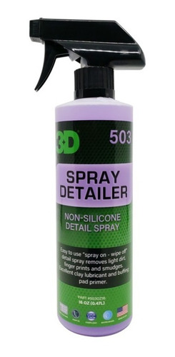 Spray Detailer S/silico / Quick Detailer 1/2 Lt 3d Detailing