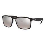 Anteojos De Sol Polarizados Ray-ban Lentes De Sol Chromance Standard Con Marco De Nailon Color Matte Black, Lente Silver De Plástico Espejada/chromance, Varilla Matte Black De Nailon - 0rb4264