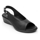 Sandalia Dama Casual Confort Ajustable Flexi 100011 Negro