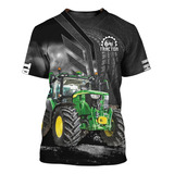 Camiseta De Hombre Con Estampado 3d De Tractor De Granja