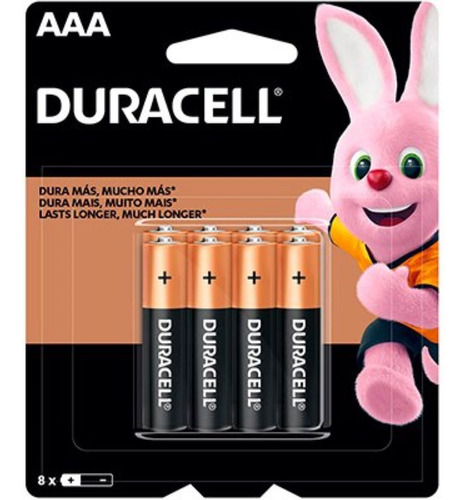 Pilha Duracell Alcalina Aaa Palito 1.5v Combo C/8 Pilhas