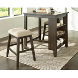 Juego De Comedor Alto Rokane Ashley Furniture (set 3 Piezas)