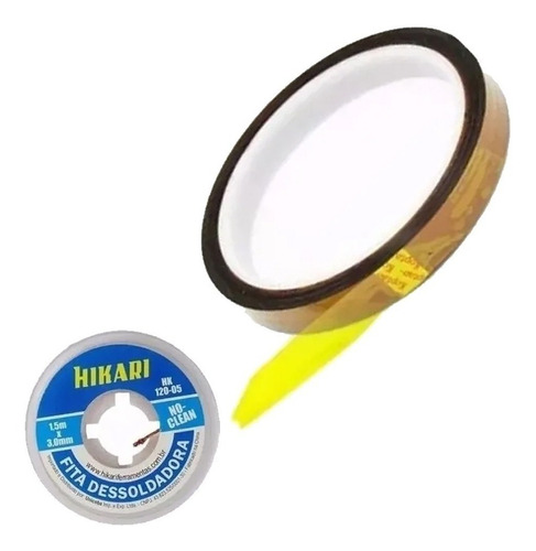 Kit Malha Dessoldora Hikari 2,5mm + Fita Kapton 5mm