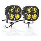 Par Faro 4 Led 40w Cuadrado Blanco O Amarillo Fijo/estrobo