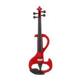 Violin Electrico 4/4 Rojo Estuche Rigido