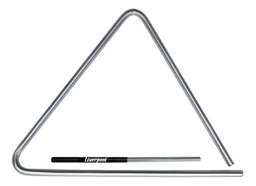Triângulo Musical Aço Cromado 25cm Liverpool Tr 25+batedor