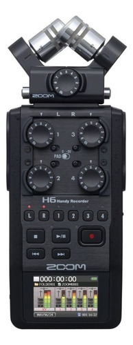 Gravador Digital Zoom H6 Black Finish 6-track. Cor Preto