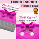 100 Tags Com Brinco Perola Brinde Cliente Eventos Maes Mulhe