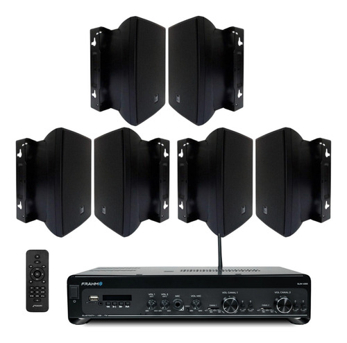 Kit Som Ambiente Slim 4100 Frahm + 6 Uni. Caixas C621 Jbl