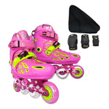 Patines Ajustable Freeskate Led R0 / Mochila / Protecciones