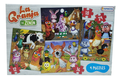 Puzzles 4 En 1 La Granja De Zenon ELG Lcg00614 El Gato