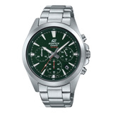 Edifice Efv 630d 3a Original Acero Cronografo Tablero Verde