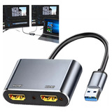 Adaptador Usb Para Hdmi Duplo Expande Dois Monitores