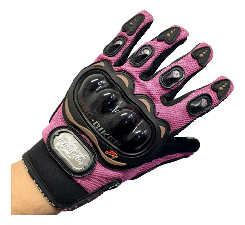 Guantes Pro Biker Pb-12 Rosa Protecciones Cross Enduro 