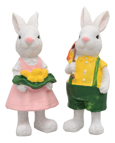 2 Piezas De Figuritas De Conejo De Pascua, Decoraciones De
