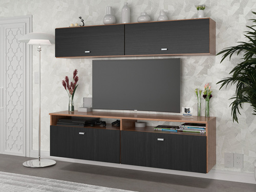 Combo Mesa Tv Rack Flotante + Repisa 1.50 Mts Living Moderno