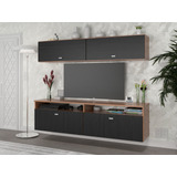 Combo Mesa Tv Rack Flotante + Repisa 1.50 Mts Living Moderno