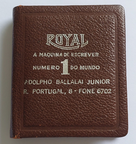 Mini Agenda De Bolso Royal Máquina De Escrever 1950