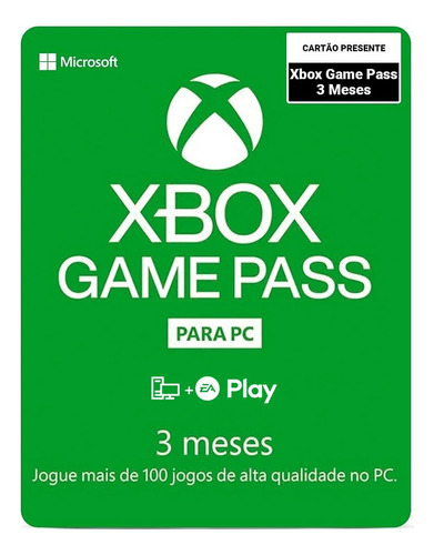 Xbox Game Pass Pc 3 Meses Código Global Novos Usuários
