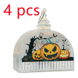 L 4 Pcs Calabaza Luces Decoración Halloween Party Tote Props