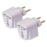 2 Adaptador Tomada Universal Padrão Europeu Uk Para Brasil