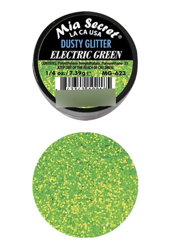 Alpha Glitter Suelto Electric Green Mia Secret 7gr