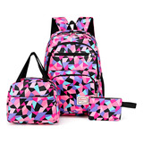 Kit Mochila Infantil Feminina 3 Peças Bolsas Estojo Bolsinha