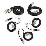 5pcs Xlr 3pin Male To 2rca Male Speaker Audio Splitter Cable