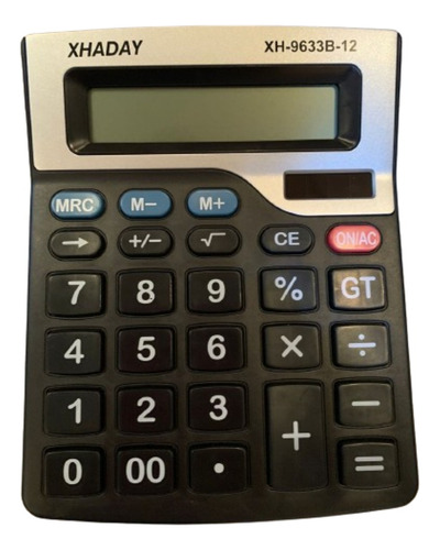 Calculadora De Mesa Grande Com 12 Dígitos- Preta