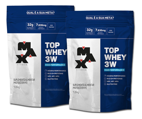 Top Whey 3w - Zero Glúten E Rico Em Proteínas (1,8 Kg Cada)