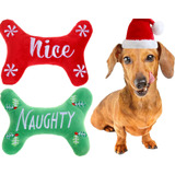 Juguete Navideño Para Perros Con Forma De Hueso, Paquete De 