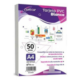 Pack 50 Láminas Para Tarjeta Credencial Pvc Blanca A4 Inkjet