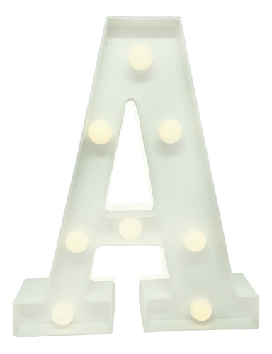 Letra Luminária Led 3d Decorativa Branco Hiperfesta Und Cor A