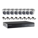 Camara Seguridad Kit Hikvision Dvr 16 Canales + 8 Domos 720p