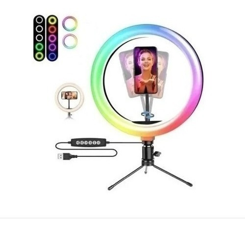 Kit Ring Light Tripé Iluminador Selfie Vídeos Make