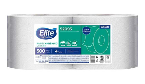 Papel Higiénico 500 Metros 4 Unidades Elite