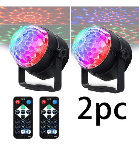 2* Luz Led De Feseta Globo Colorido Rgb Laser Iluminação Dj